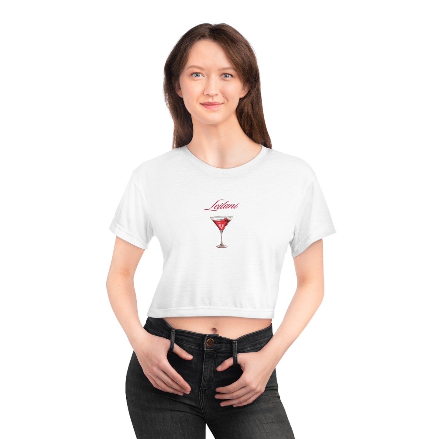 Leilani Red Martini Cropped Tee